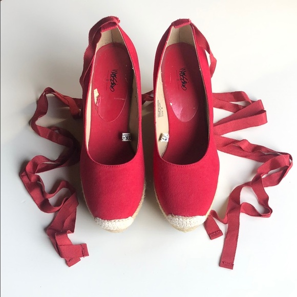 Mossimo | Red Canvas Platform Espadrilles | 8 - Picture 2 of 8